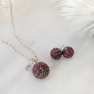 Like new Hillberg and berk 8mm Sugar plum sparkle ball earrings